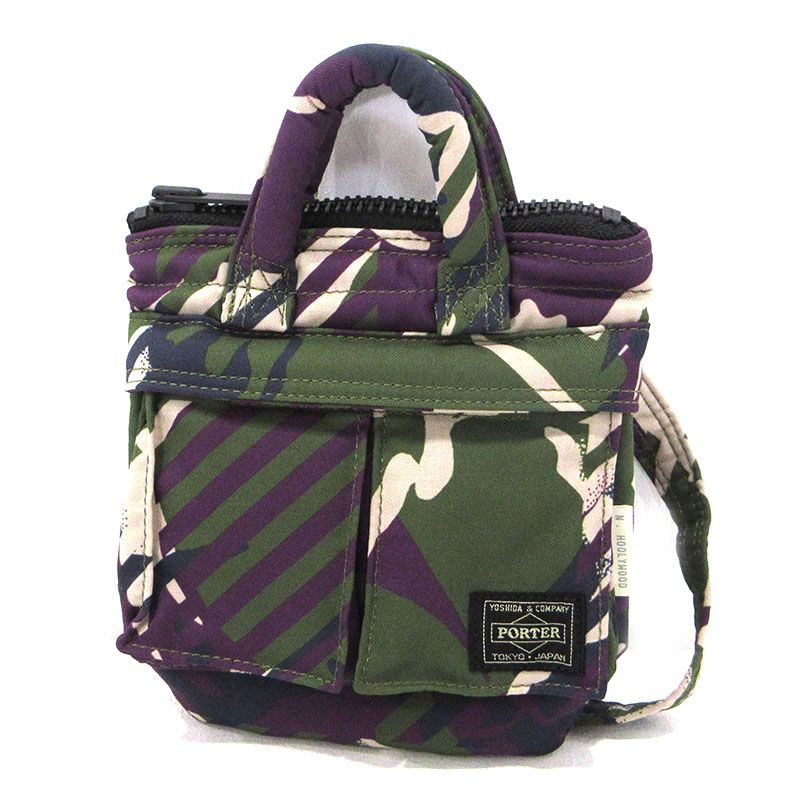 【三重本店】 中古 PORTER | ポーター ショルダーバッグ N.HOOLYWOODコラボ ミニヘルメットバッグ パープル×カーキ 【121】