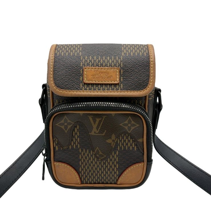 LOUIS VUITTON ルイヴィトン ショルダーバッグ アマゾン メッセンジャー N40357 ブラウン系 ダミエ ジャイアント ユニセックス NIGO コラボ LV スクエアード 美品