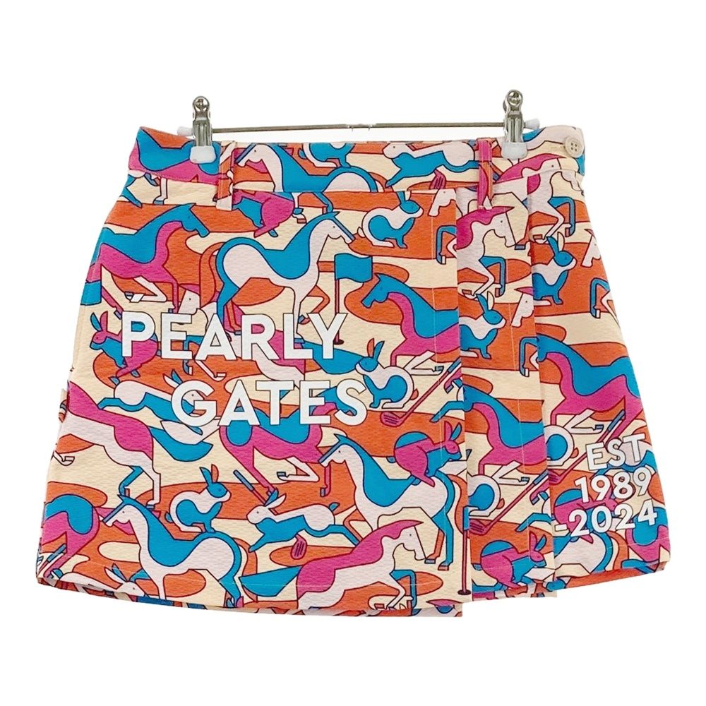サイズ：1 PEARLY GATES パーリーゲイツ 2024年モデル 055-4234916 スカート 総柄 レッド系 [240101740217] ゴルフウェア レディース ストスト