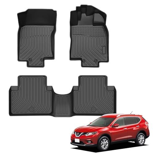 日産 エクストレイル フロアマット T32 防水 3D立体 ゴム TPE素材 T32/NT32/HT32/HNT32型 足元マット カバー 耐汚れ 滑り止 運転席+助手席+後部座席 ラバーマット 3Pセット ブラック 内装 カスタム パーツ 05cb4c80