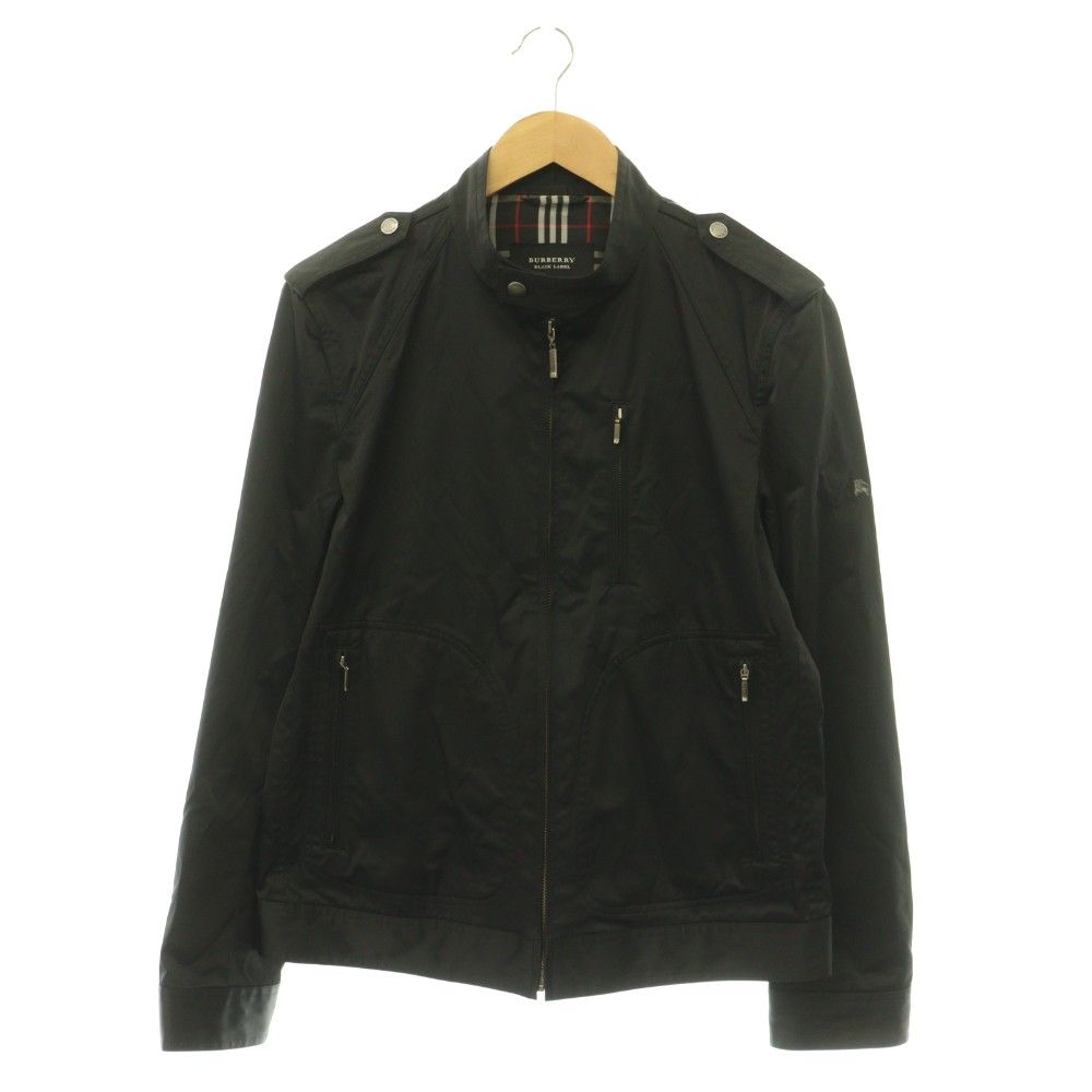 バーバリーブラックレーベル BURBERRY BLACK LABEL ジャケット ブルゾン ジップアップ L ブラック /DF ■GY18