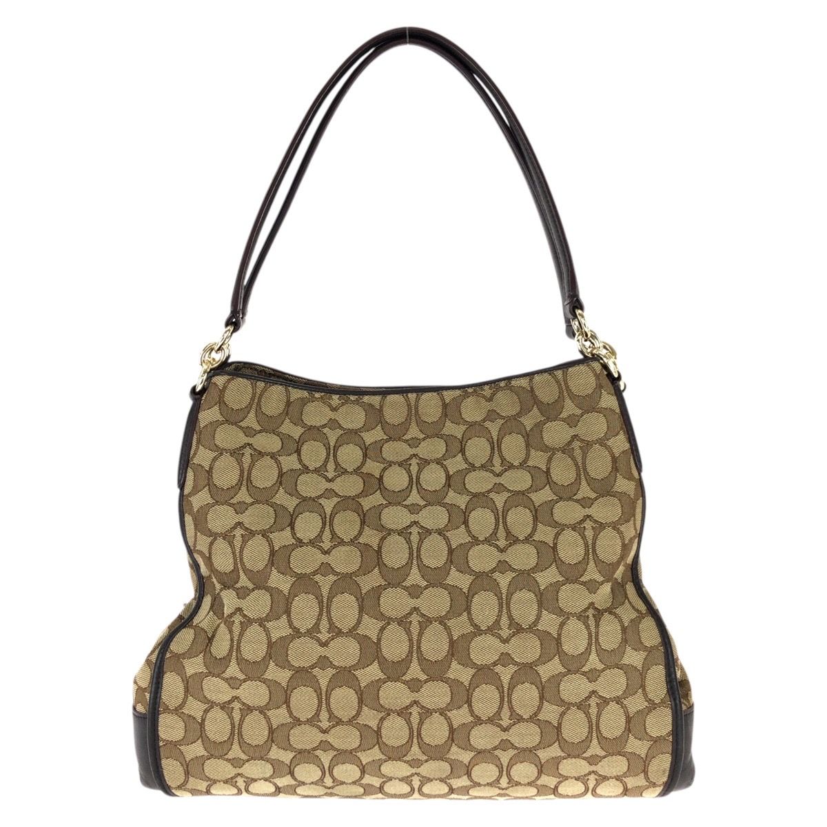 COACH コーチ 6424 シグネチャー スタッズバッグ ゴールド ブラウン