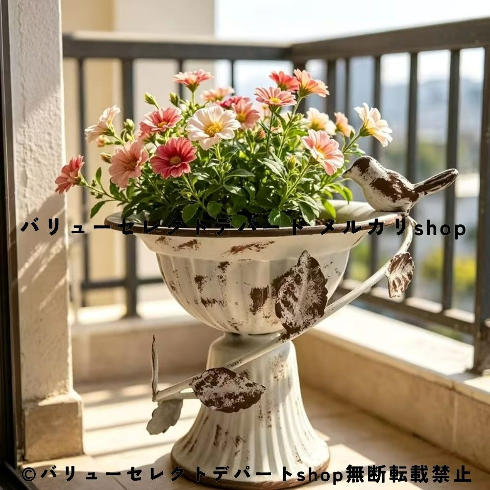 プランター 錬鉄製 ヴィンテージ風 アイアン バード 植木鉢 ディストレスト加工 アンティーク調 鳥 オブジェ フラワーポット 多肉植物 観葉植物 プランタースタンド ガーデン雑貨 ガーデニング おしゃれ シャビーシック 北欧 ナチュラル 卓上 バルコニー 9,240円