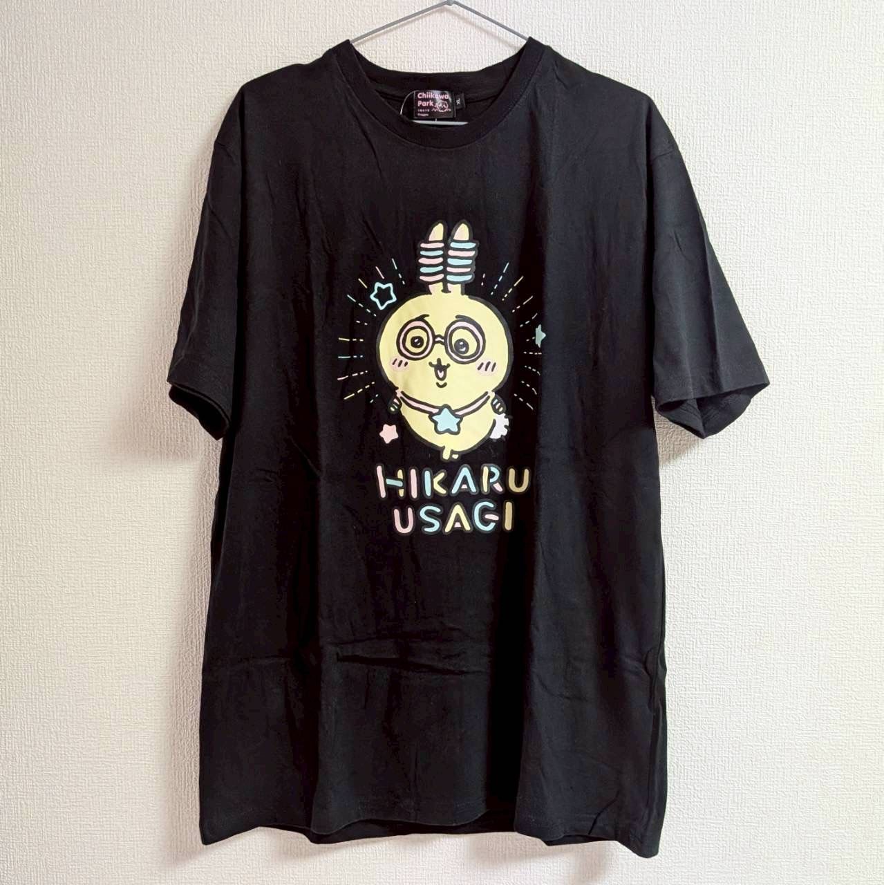 新品未使用】ちいかわパーク 光るうさぎ 蓄光Tシャツ XL ブラック 半袖