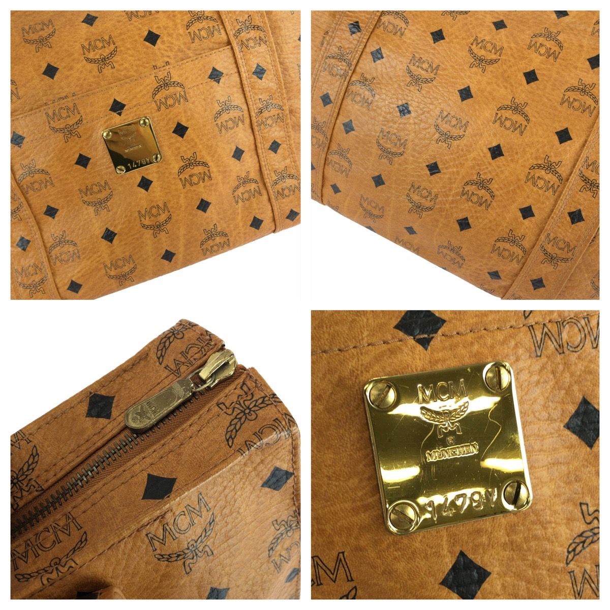 美品 MCM エム シー エム ヴィンテージ ヴィセトス ブラウン キャメル