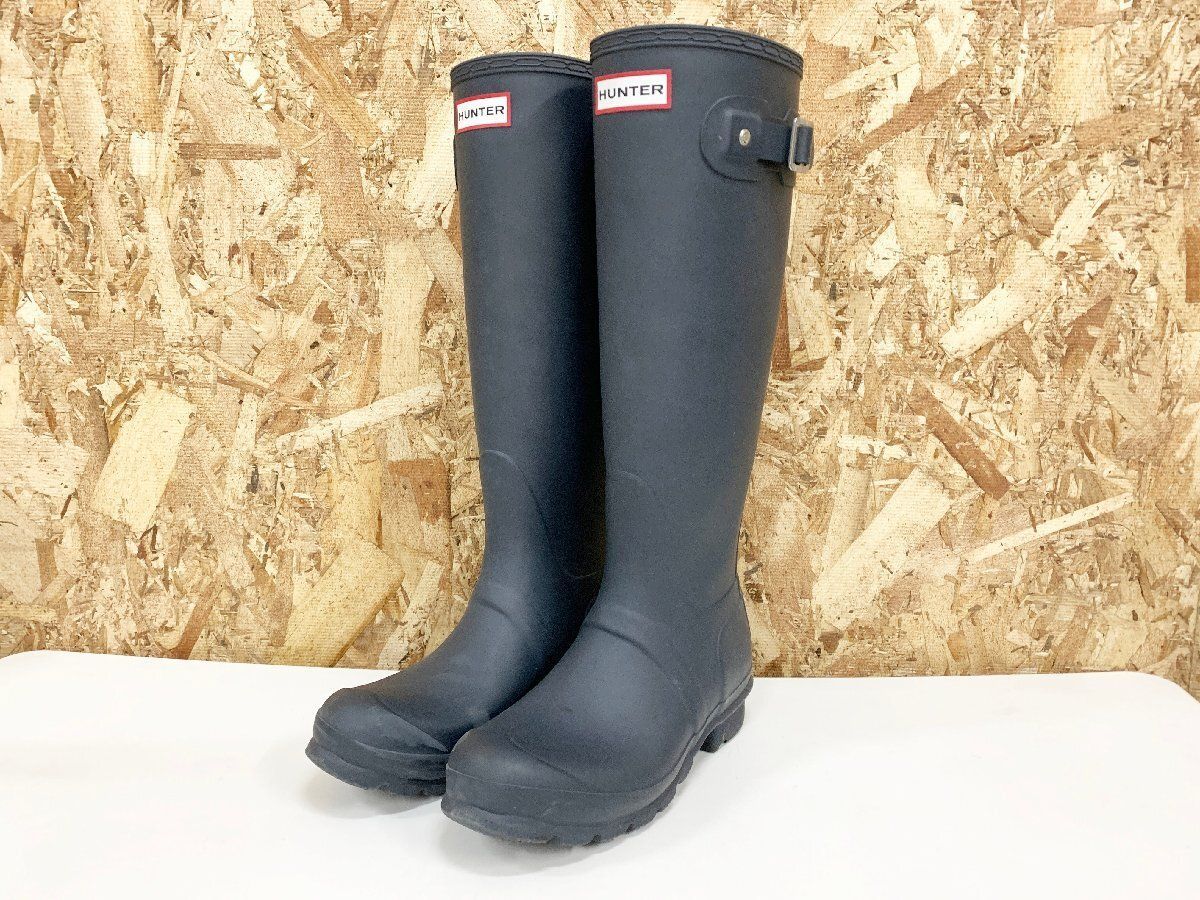 ◆ハンター HUNTER オリジナル トール レインブーツ 雨具 長靴 ネイビー レディース 23cm UK4 価26,950円 (他1415)