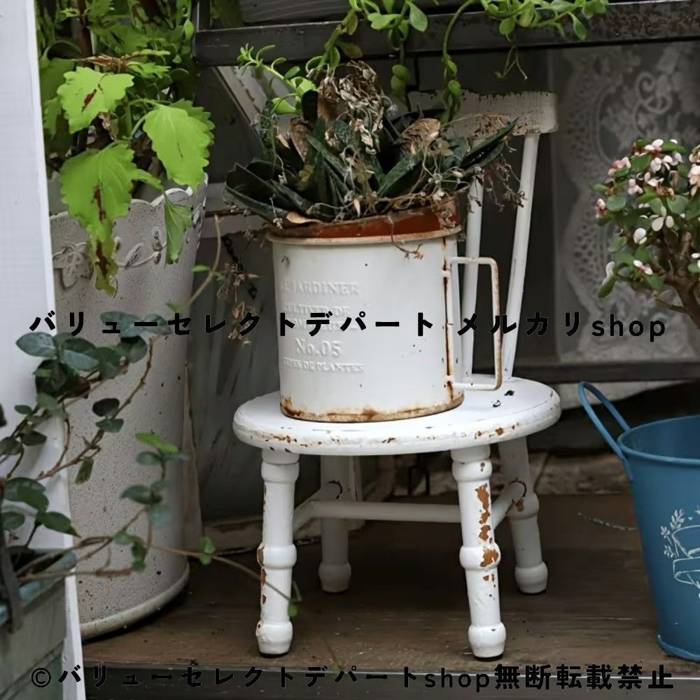 プランターラック 木製 ミニチェア 無垢材 多肉植物 棚 植木鉢 スタンド フラワースタンド アメリカンカントリー ガーデンラック 花台 椅子 ディスプレイラック ガーデン雑貨 ナチュラル アンティーク風 ヴィンテージ風 北欧 カントリー