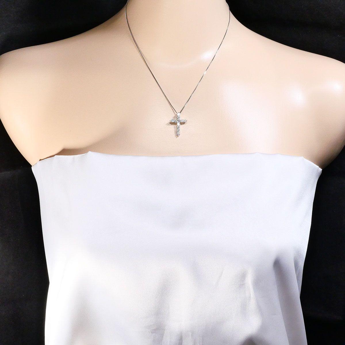 PT900/プラチナ PT850/プラチナ ネックレス ダイヤモンド 1.09ct 鑑別