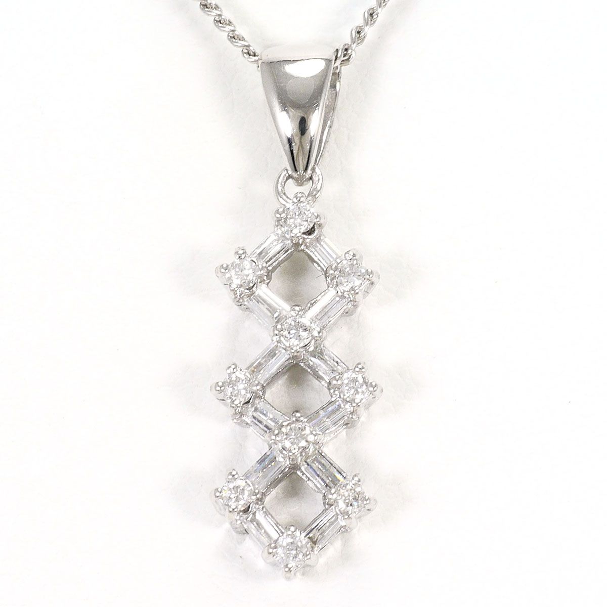 PT900/プラチナ PT850/プラチナ ネックレス ダイヤモンド 0.39ct 鑑別