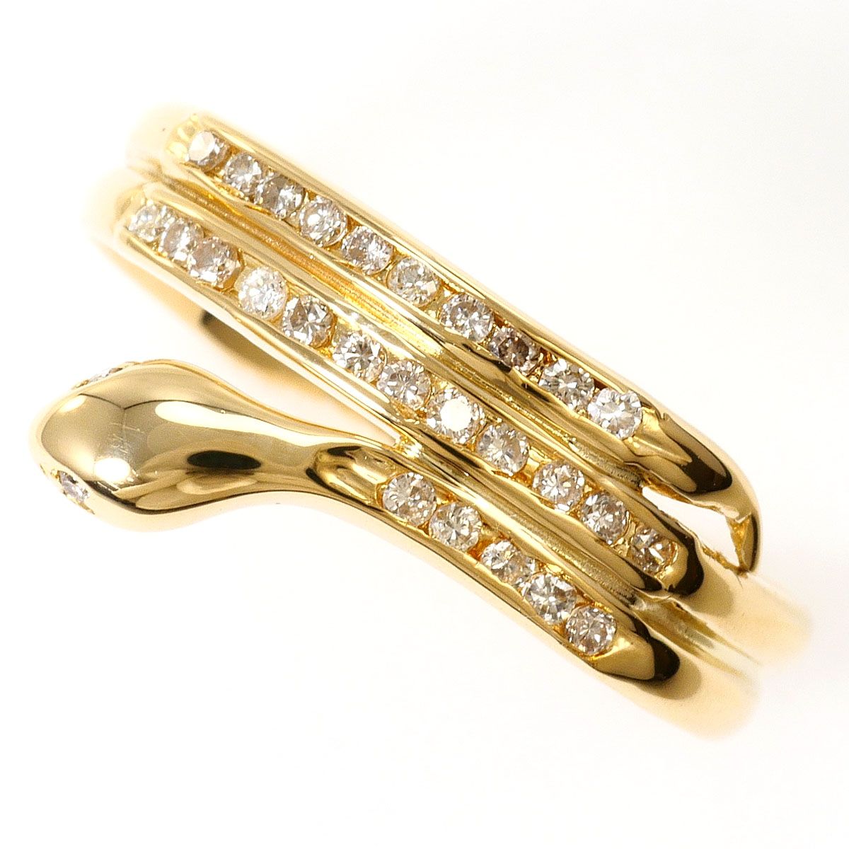 K18YG リング・指輪 15号 ダイヤモンド 0.20ct 総重量約2.9g
