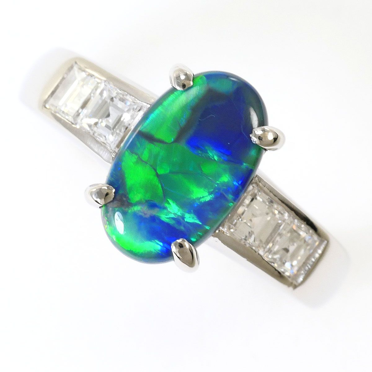 PT900/プラチナ リング・指輪 12号 ブラックオパール 1.20ct