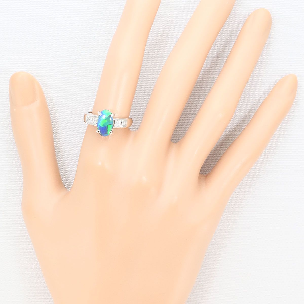 PT900/プラチナ リング・指輪 12号 ブラックオパール 1.20ct