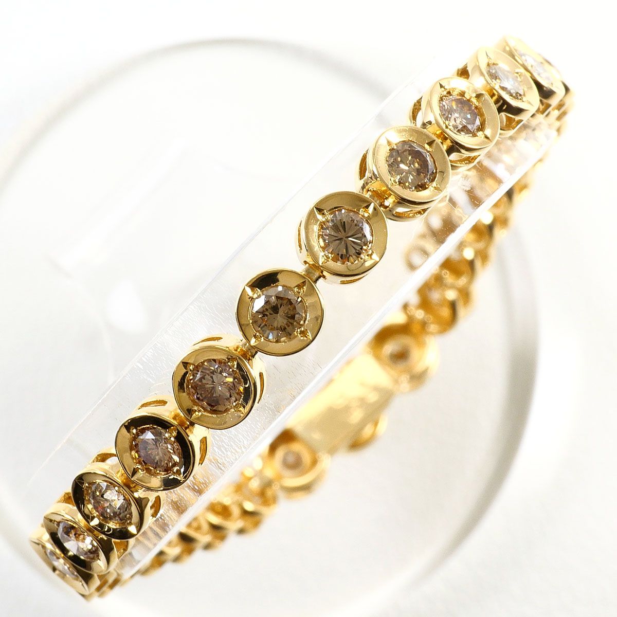 K18YG ブレスレット ブラウンダイヤモンド 5.0ct 鑑別書 総重量約13.5g