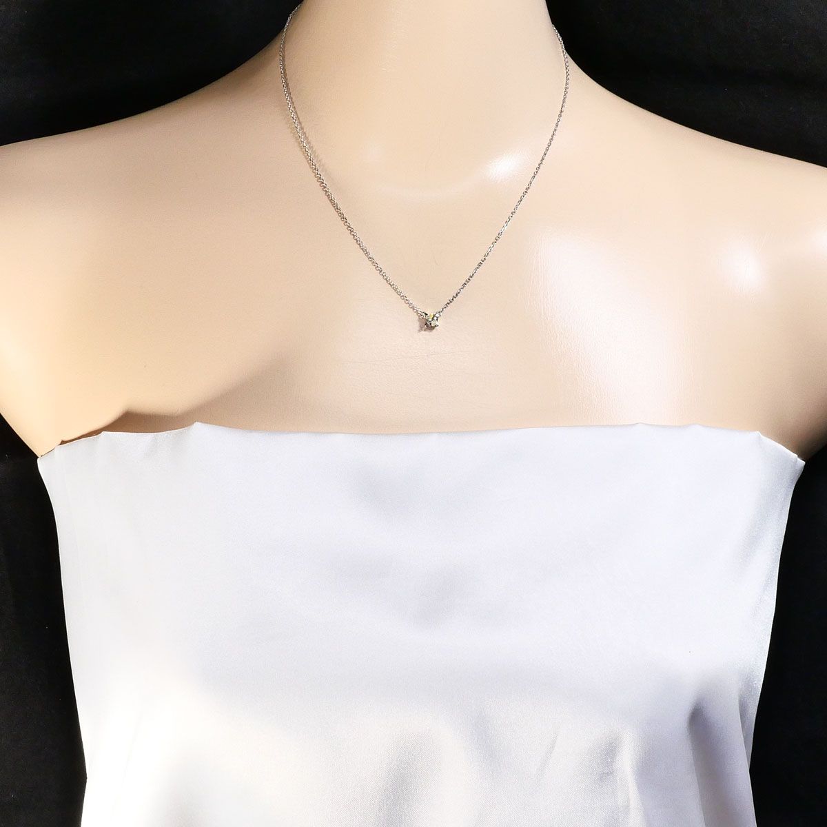 PT850/プラチナ ネックレス イエローダイヤモンド 0.31ct I1 鑑定書 総