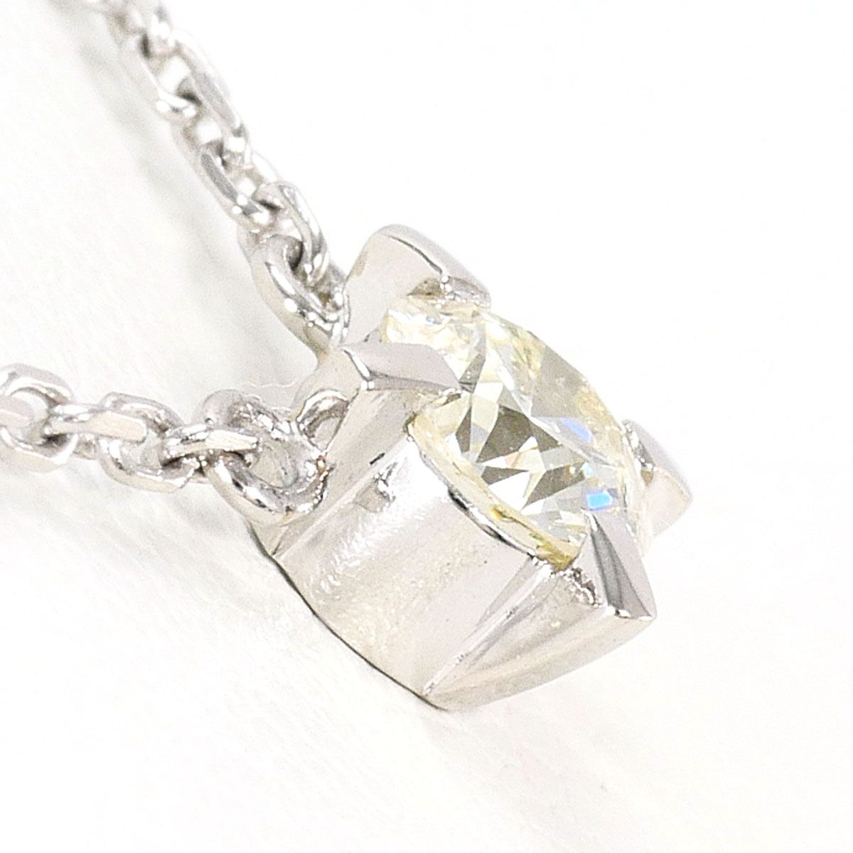 PT850/プラチナ ネックレス イエローダイヤモンド 0.31ct I1 鑑定書 総