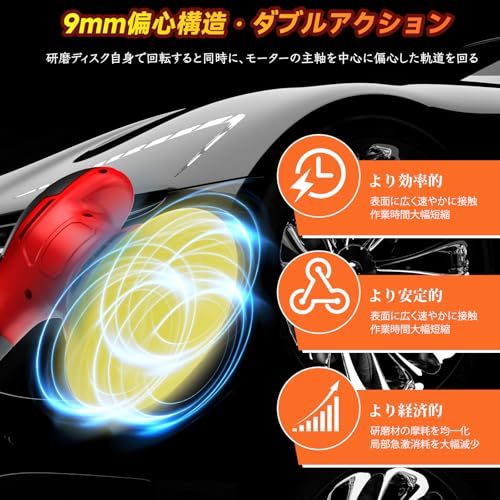 2026アップグレード】電動ポリッシャー 車 コードレス ダブル