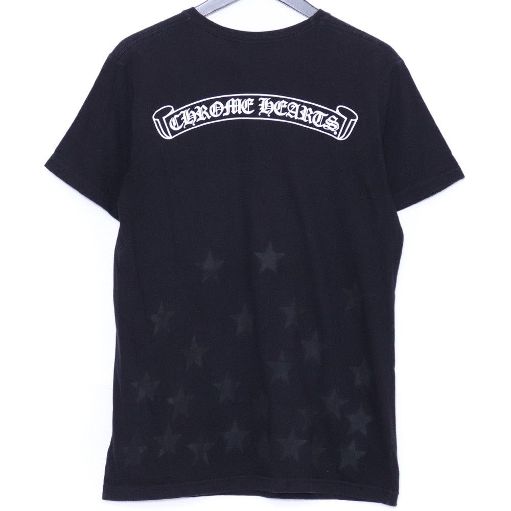 CHROME HEARTS スタープリント ポケットTシャツ ブラック S CHROME HEARTS スタープリント バックスクロールラベル ポケットT