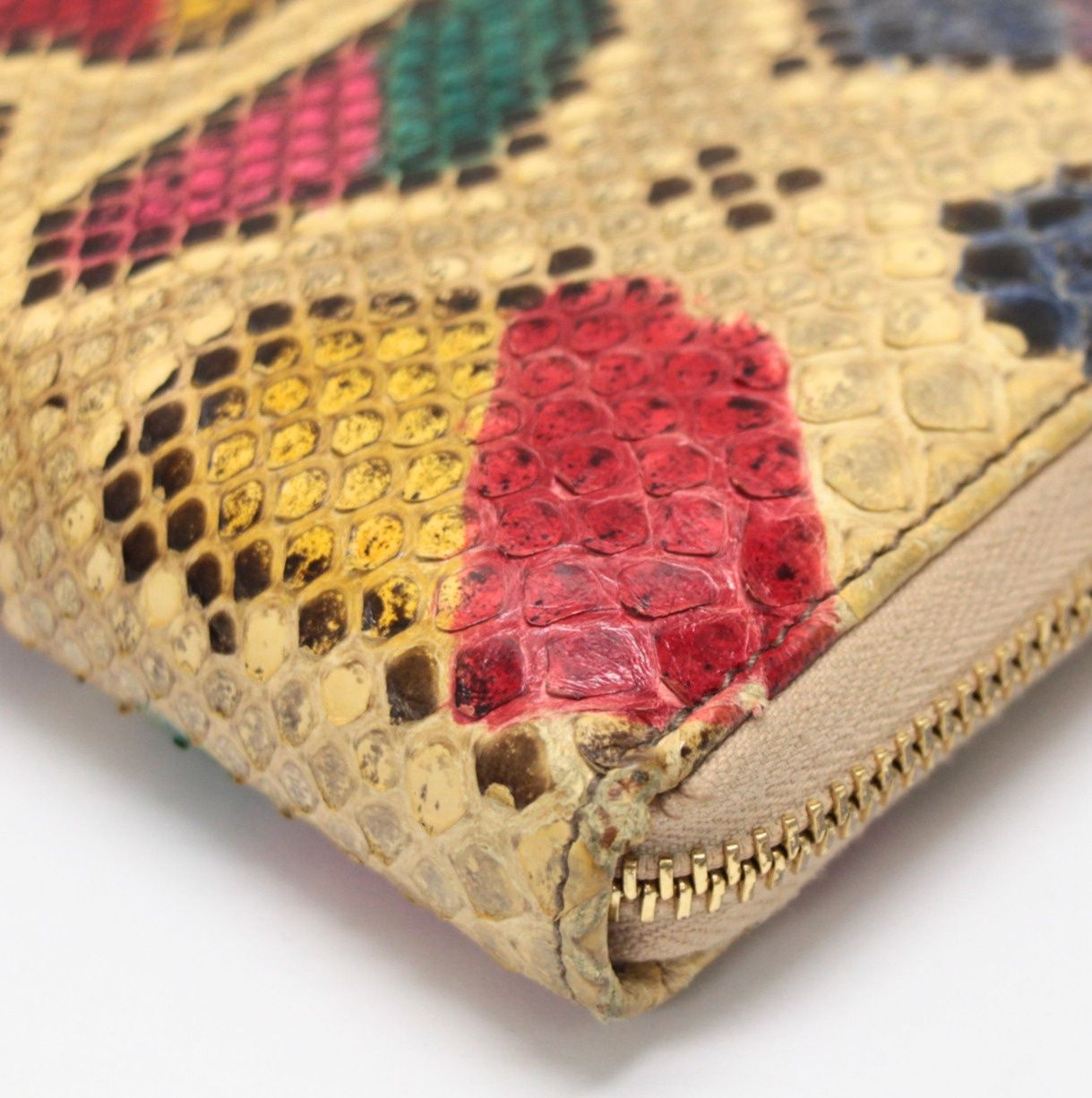 GUCCI グッチ GGマーモント ラウンドファスナー長財布 パイソン マルチ