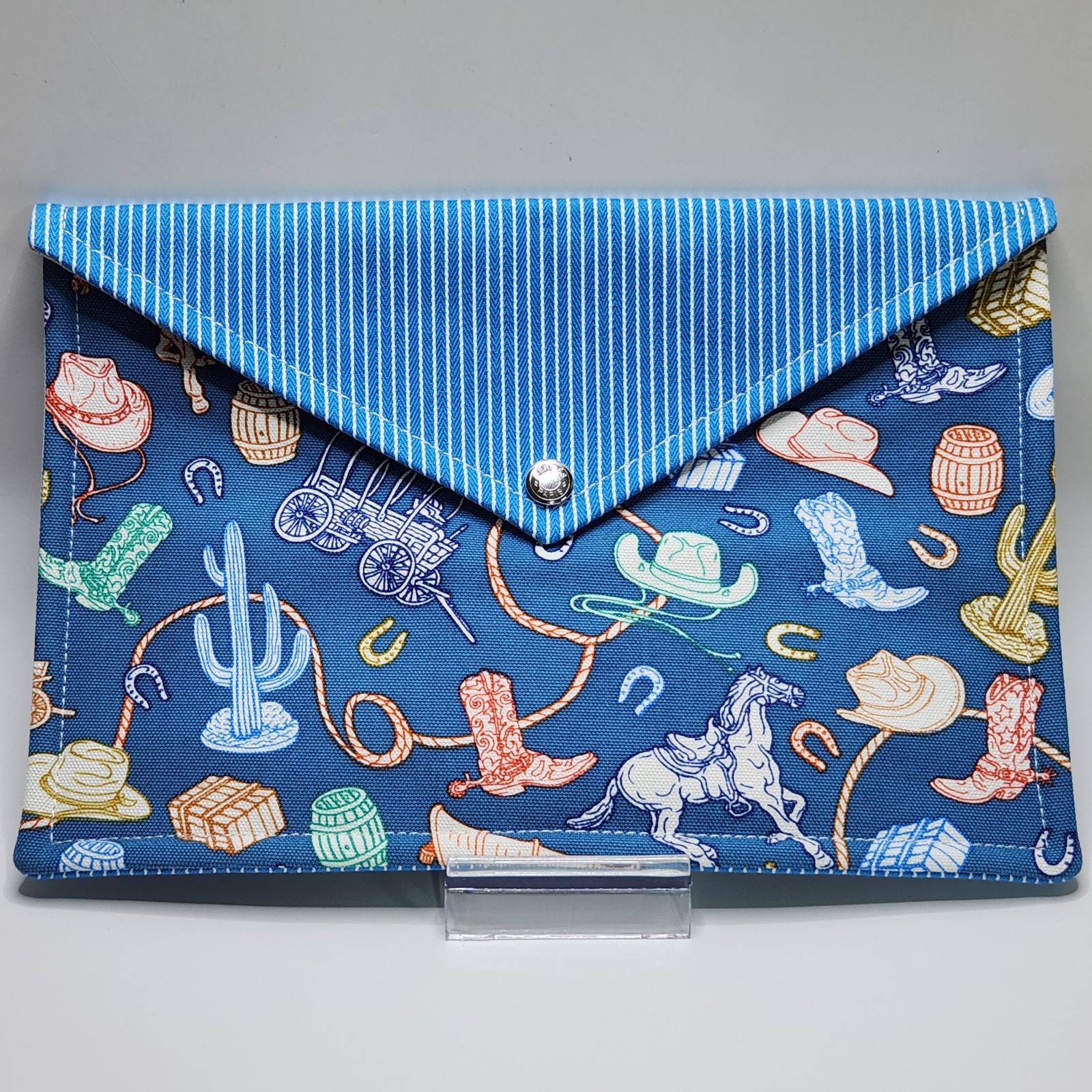 正規保証】HERMÈS エルメス フラットポーチ キャンバス カウボーイ柄