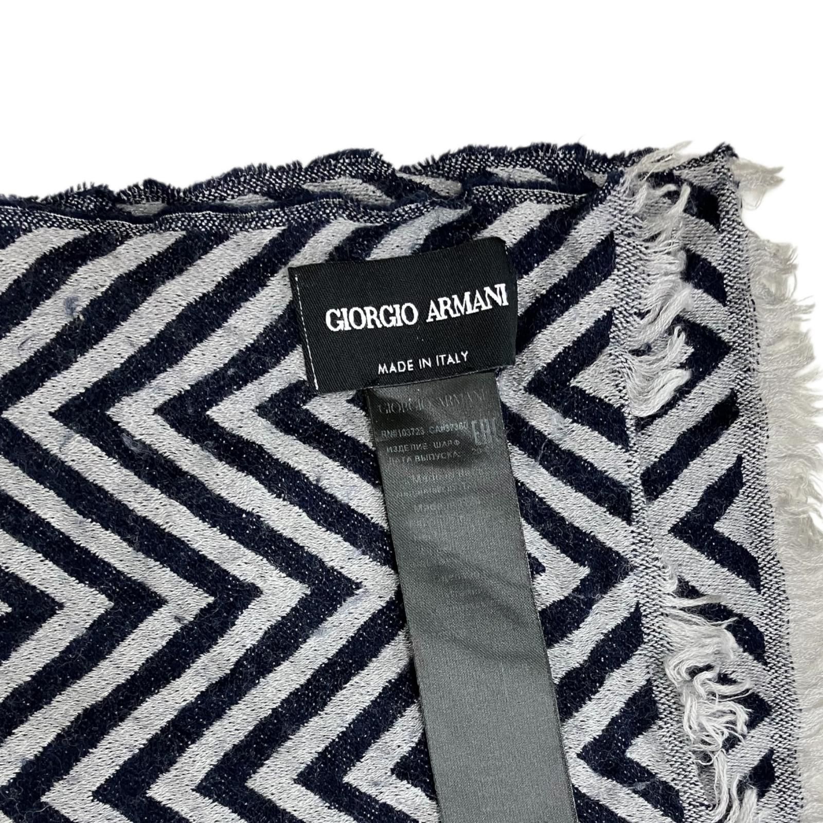 186005 現状品 GIORGIO ARMANI ジョルジオアルマーニ ストール ブルー