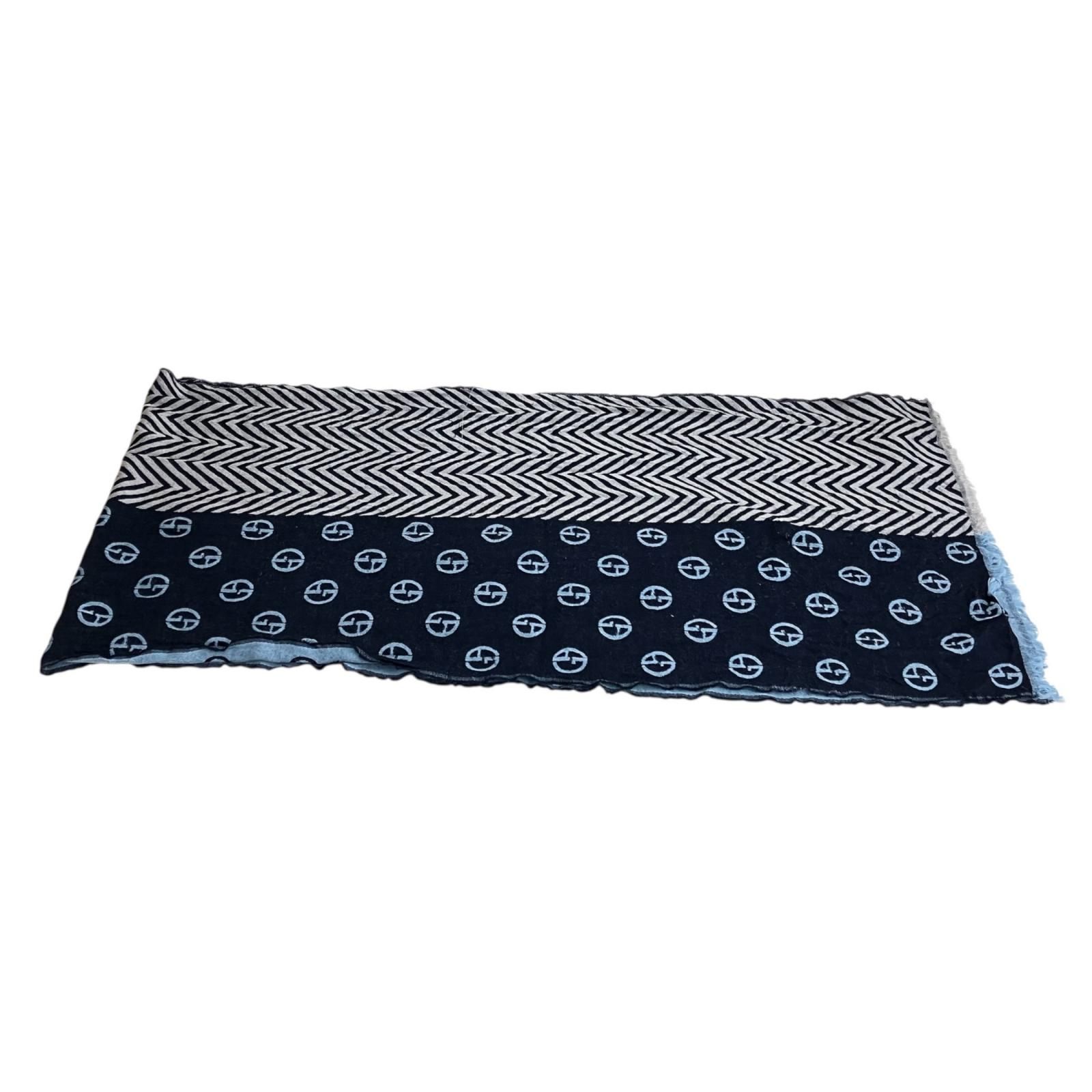 186005 現状品 GIORGIO ARMANI ジョルジオアルマーニ ストール ブルー