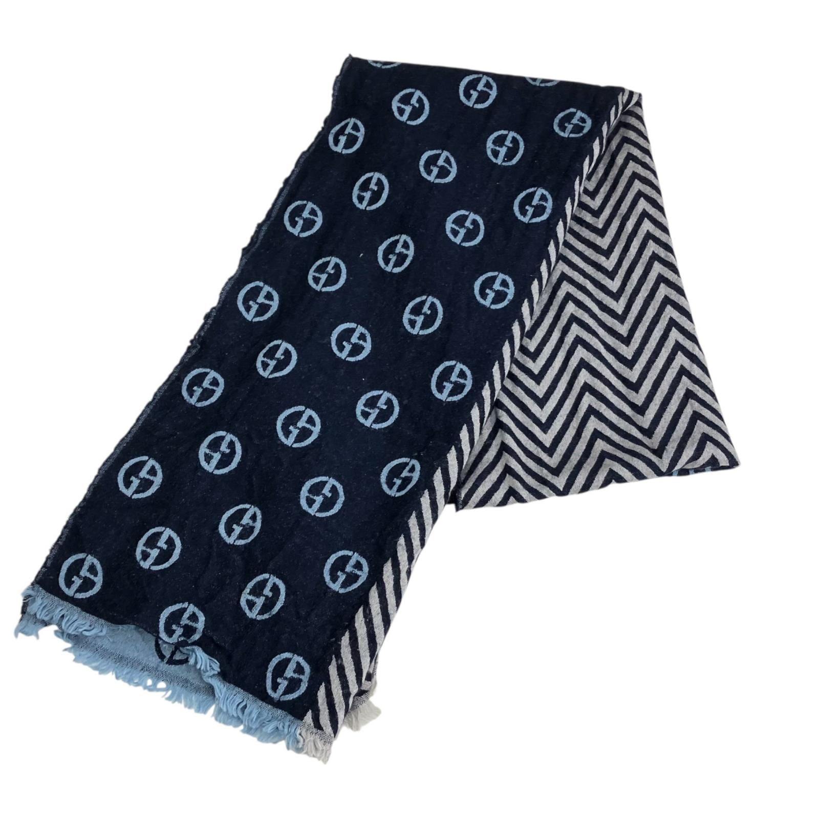 モリカワリカ 専用❣️GIORGIO ARMANI ジョルジオアルマーショール 186005 現状品 GIORGIO ARMANI ジョルジオアルマーニ ストール ブルー