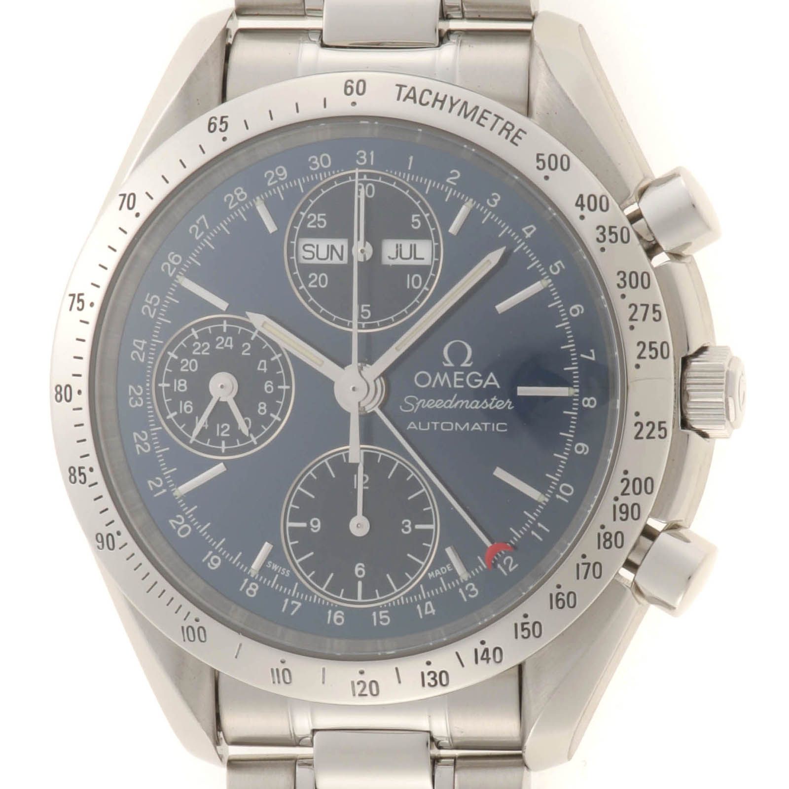 OMEGA オメガ スピードマスター・デイデイト 3521.80 腕時計/ステンレススチール ブルー 自動巻き メンズ【中古】