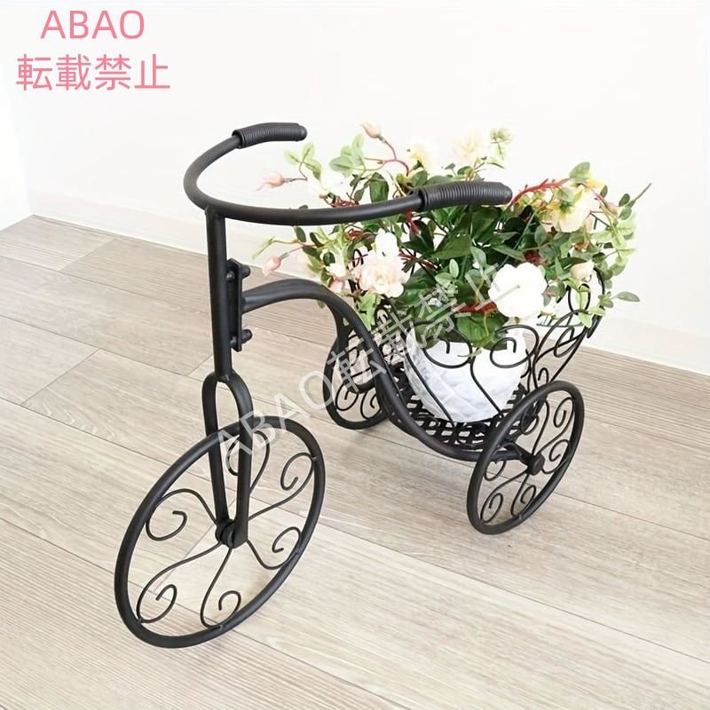 プランター 自転車型 ユニーク アンティーク調 おしゃれ かわいい インテリア 鉢 寄せ植え 観葉植物 ガーデニング 黒 ブラック 4-7