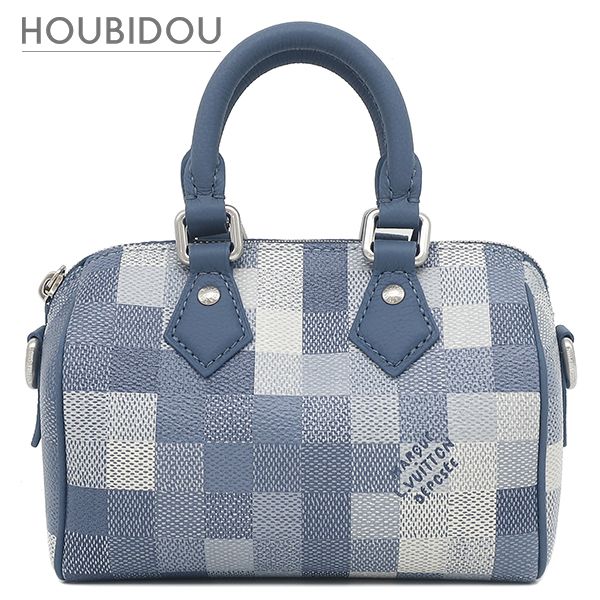 ルイヴィトン LOUIS VUITTON 2WAYバッグ スピーディ バンドリエール 18 レザー ダモフラージュキャンバス インディゴブルー マットシルバー金具 新品 未使用 M29050 RFID 【箱】【中古】
