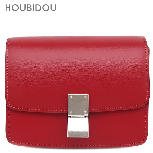 セリーヌ CELINE ショルダーバッグ クラシックボックス スモール レザー レッド マットシルバー金具 赤 189183 DLS.27ED【中古】 61,182円