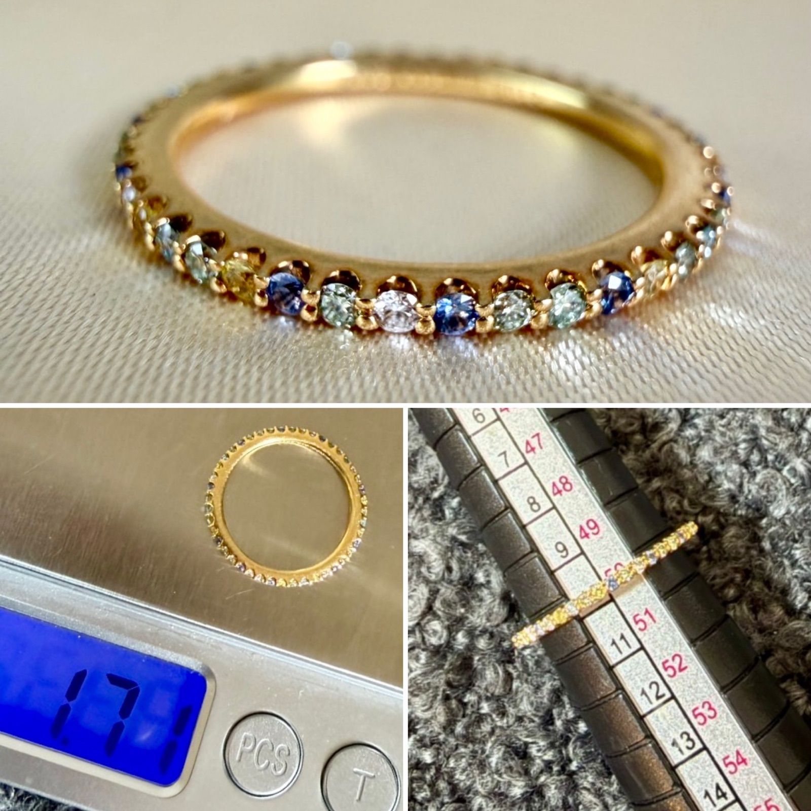 ポンテヴェキオ◇カリーナ*10号*サファイアリング*フルエタニティ*K18 