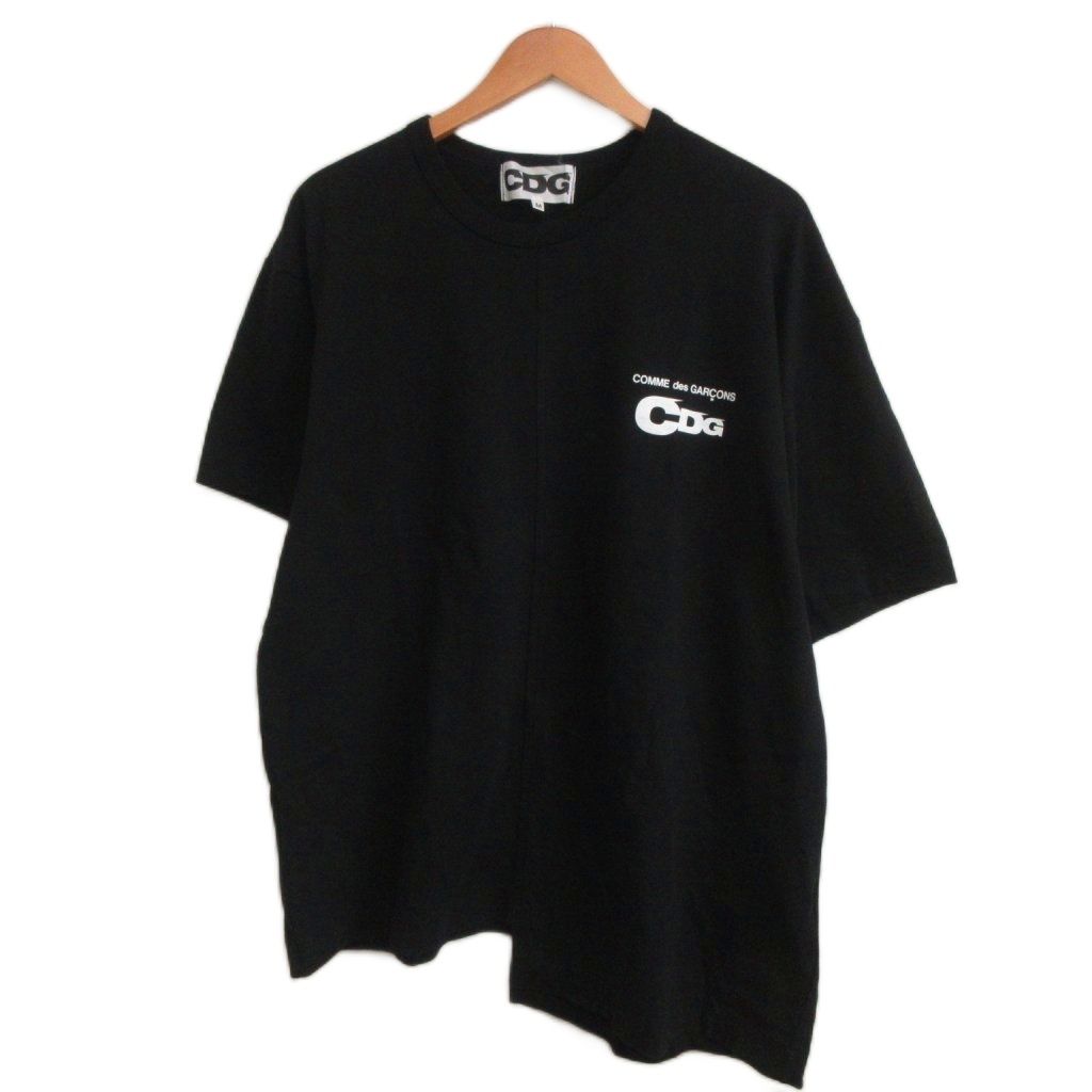 CDG COMME des GARCONS Tシャツ 短丈　黒 コムデギャルソン COMME des GARCONS CDG 美品 Asymmetric Split T