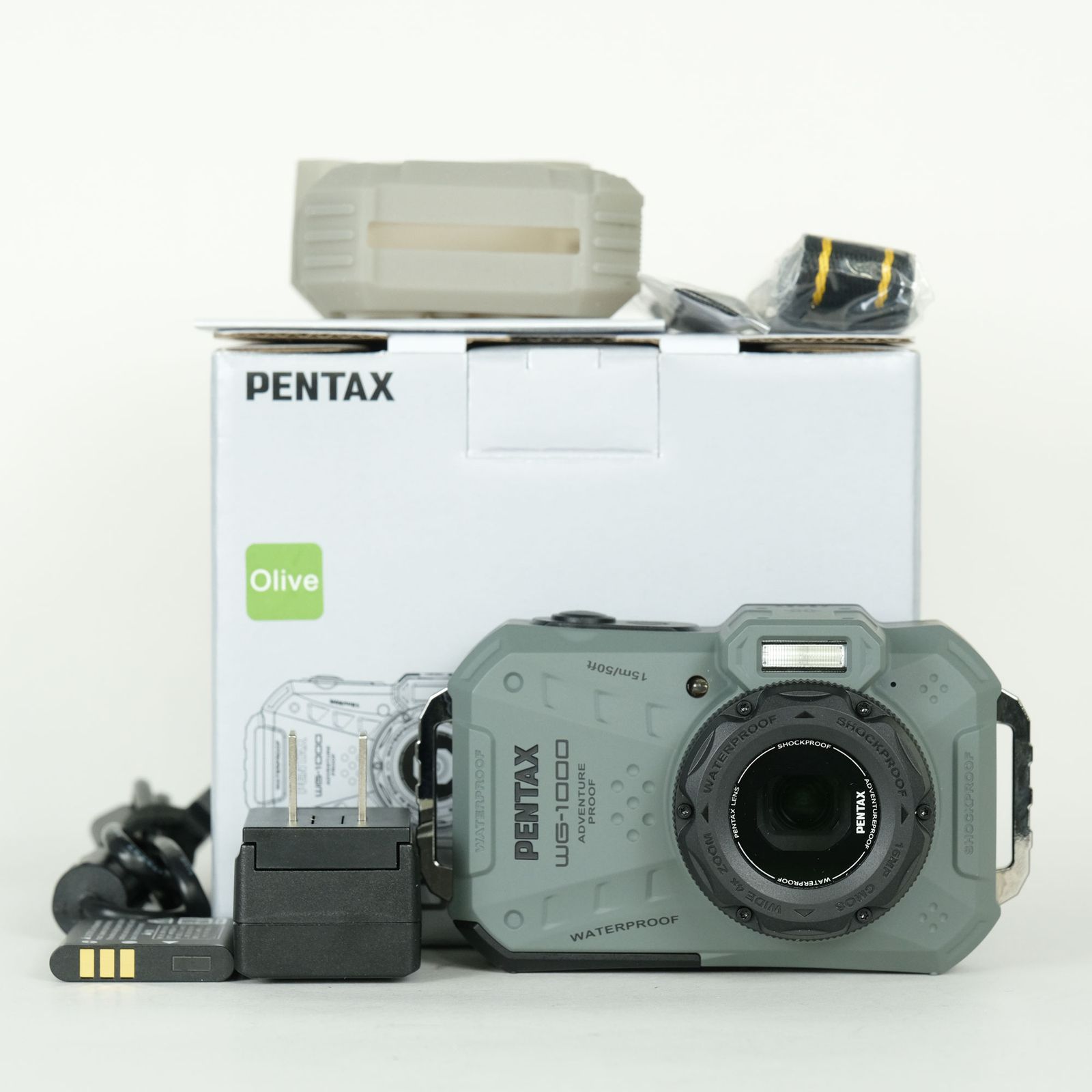 美品 | プロテクタージャケット付] PENTAX WG-1000 オリーブ