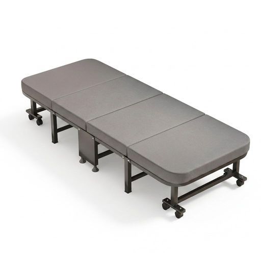 [PYUWENAI]折りたたみベッド シングル ベッド 綿麻混紡 ラテックス 幅60-90cm 長さ190cm 組立簡単 簡易ベッド 折りたたみ 四つ