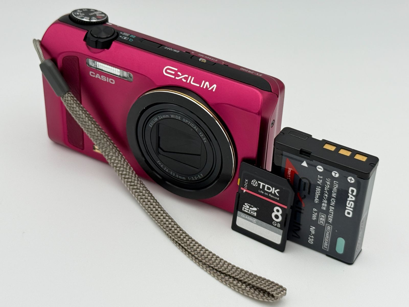 美品】CASIO カシオ EXILIM EX-ZR200 レッド コンパクトデジタルカメラ