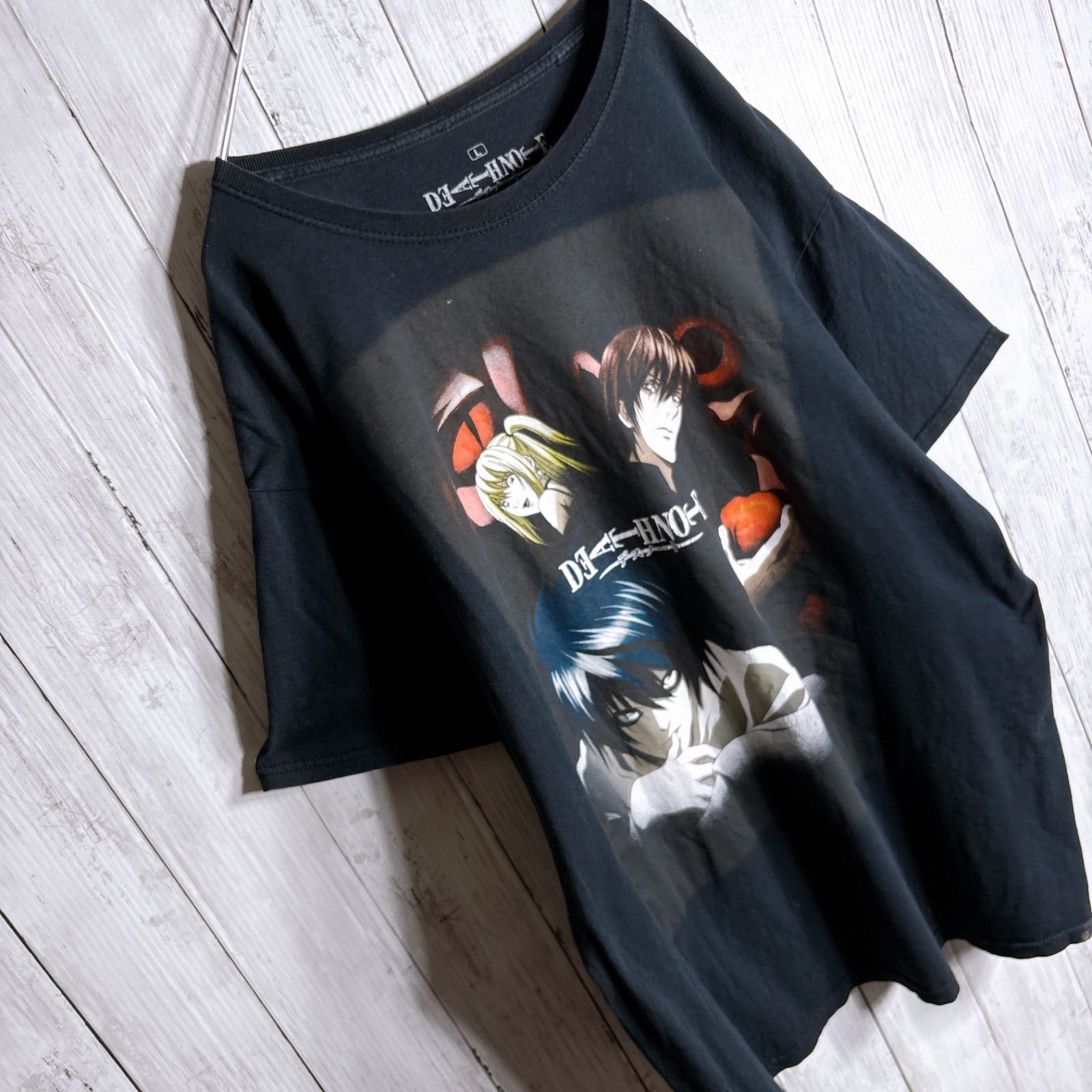 人気デザイン】DEATH NOTE T-shirt デスノート 夜神月 L 弥海砂 リンゴ