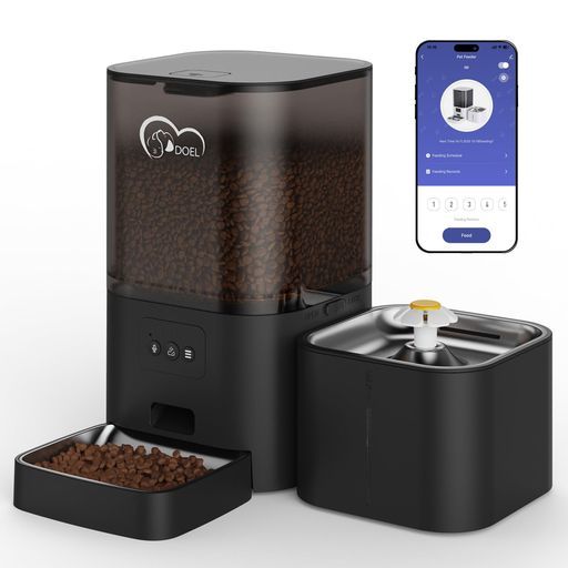 DOEL 2-in-1 自動給餌器・給水器 大容量6Lドライフードディスペンサー+2.5L給水器 アプリ操作対応 2.4GHz &5GHz Wi-Fi