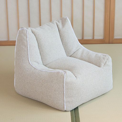 MinComfyWo ビーズクッションソファ 一人用 コンパクト 匂いなしEPPビーズ エコ素材 子供用 ペットベッド 麻綿生地 おしゃれ 持ち手付き