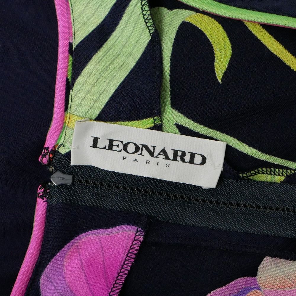 □美品□LEONARD レオナール ワンピース サイズ42 カンカン ジャージー