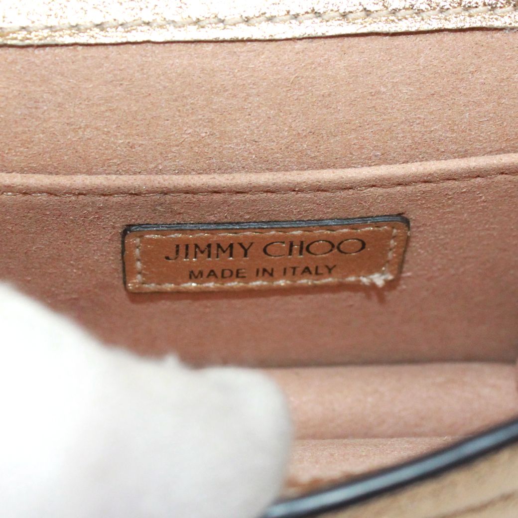 JIMMY CHOO ジミーチュウ チェーンショルダーバッグ ヴァレンヌ アヴェニュー クワッド ショルダーバッグ レザー ゴールド【中古】 レディース