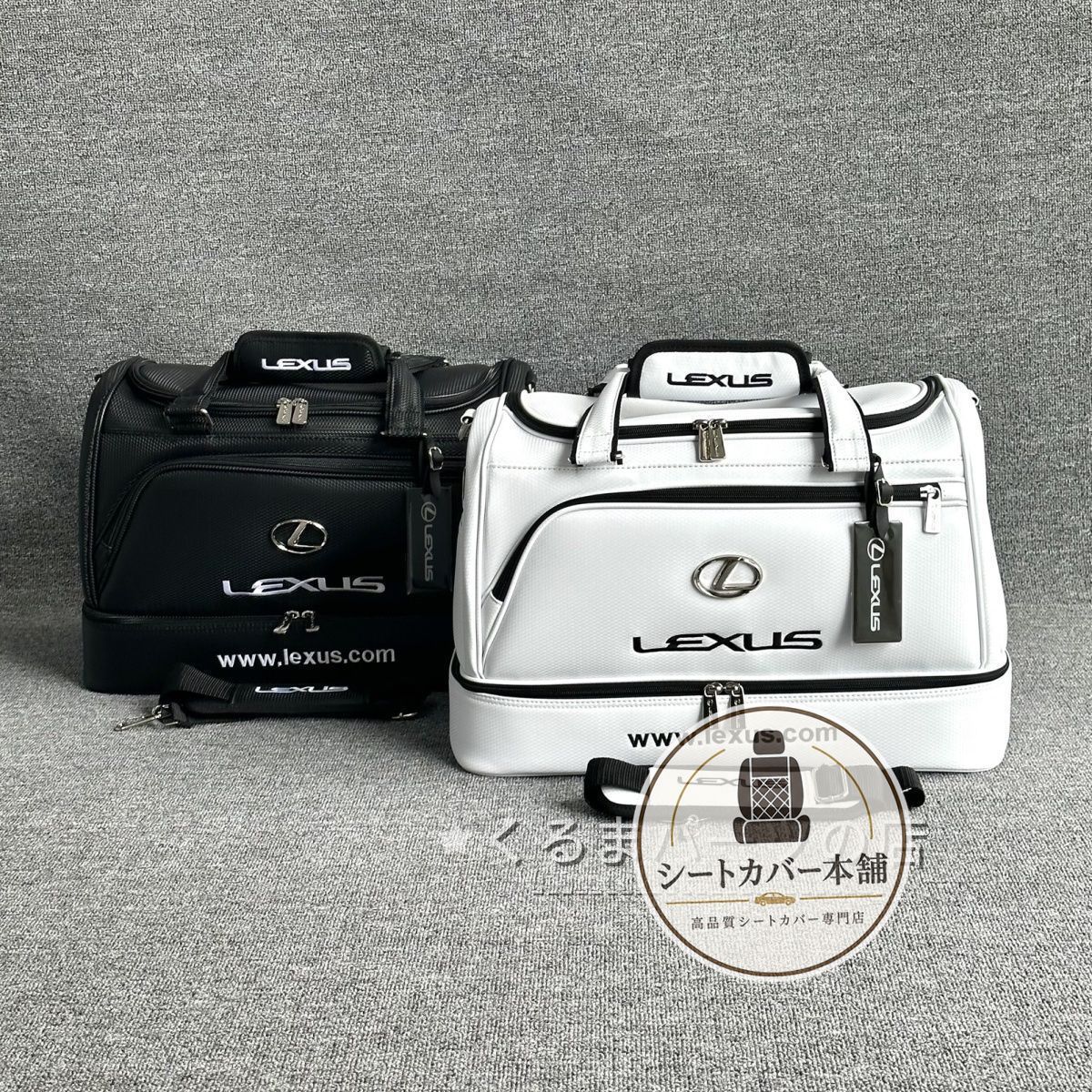 再値下げ　新品未使用　Lexus ゴルフバッグ ホワイト/ブラック ゴルフバッグ・キャディバッグレクサスLEXUS ゴルフウェアバッグ 大