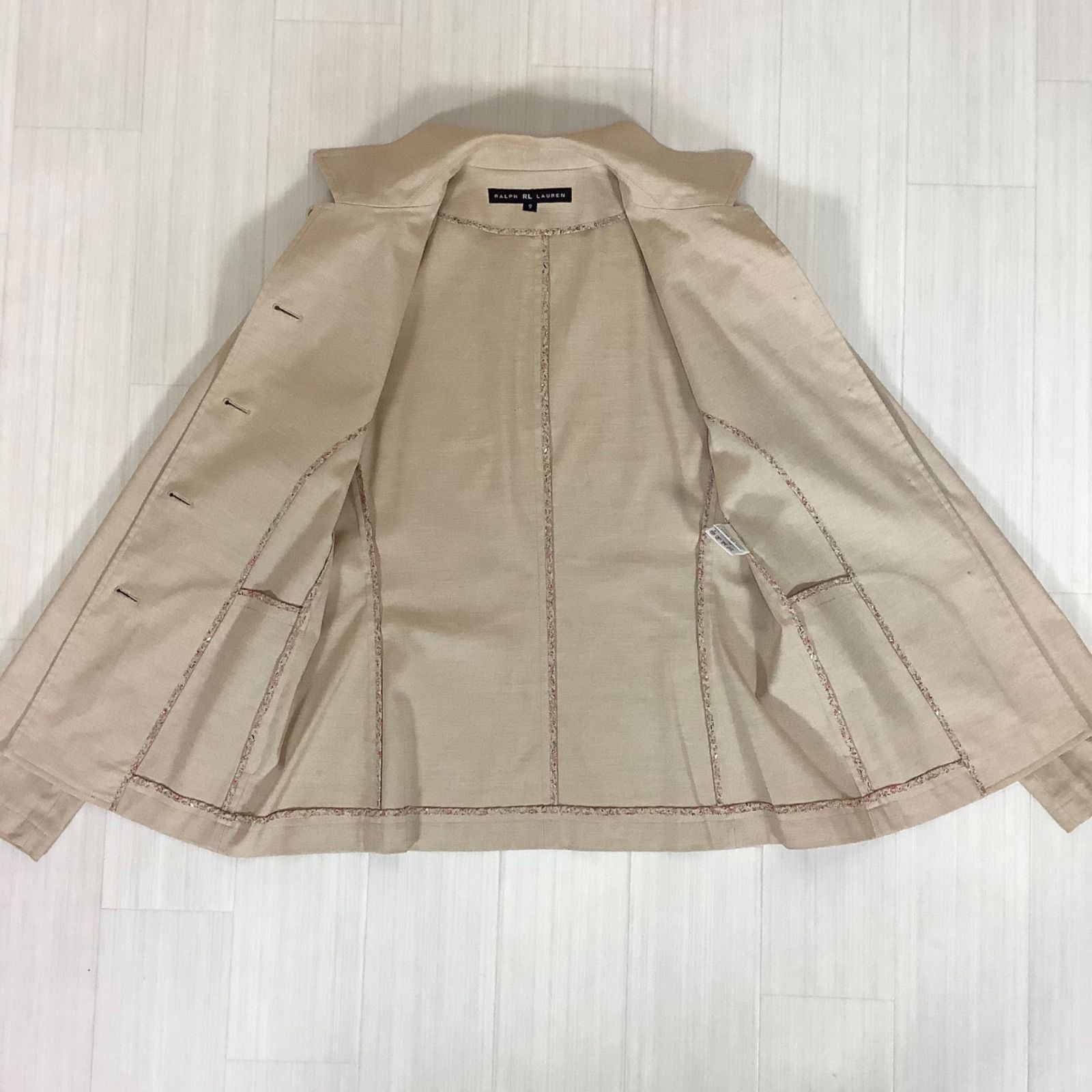 【新品】ラルフローレン ¥48000 レディース　ジャケット　M　ベージュ RALPH LAUREN ラルフローレン レディースジャケット サイズ9 ベージュ