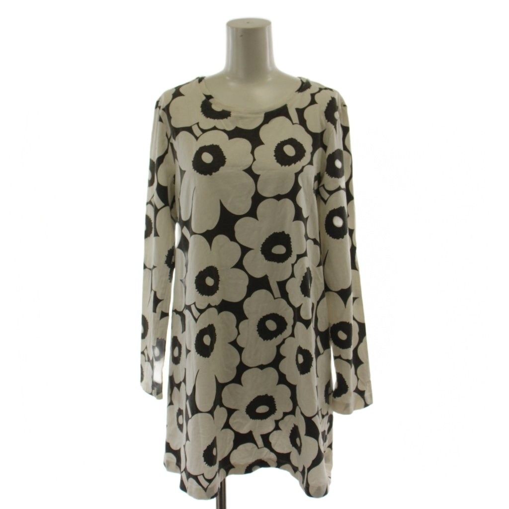 marimekko - マリメッコ　チュニック　ワンピース　xs 新品値札付 マリメッコ marimekko ワンピース チュニック XS 白 グレー 長袖 ミニ
