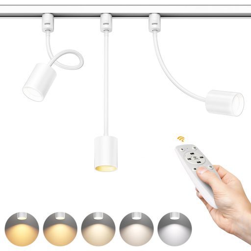 OTeedo ダクトレール スポットライト 延長 ロング フレキシブルアーム,80W形相当照明 消費電力10W LED一体型 リモコン無段階調光調色