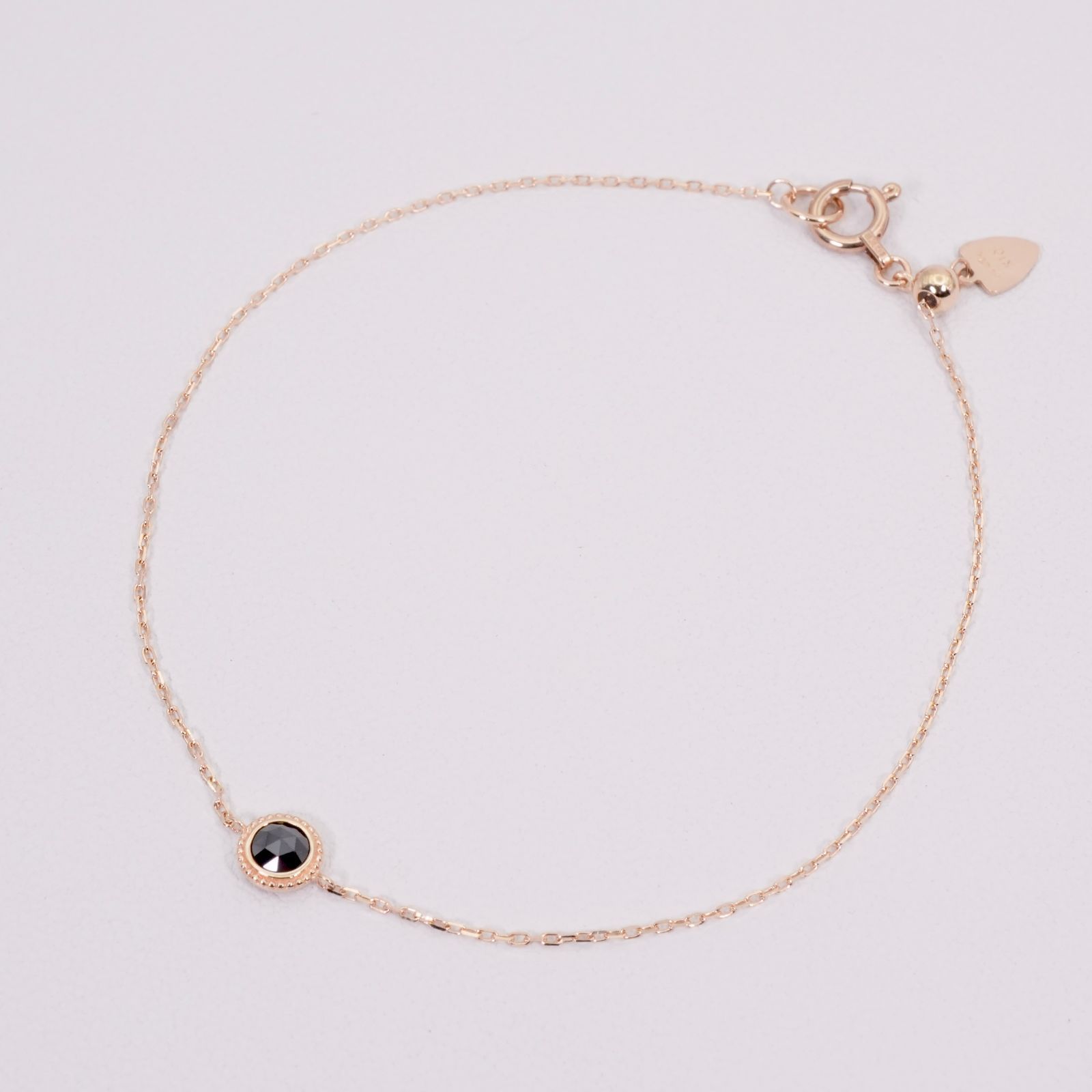 美品 アガット K10 ブラックダイヤモンド ブレスレット /26-0445