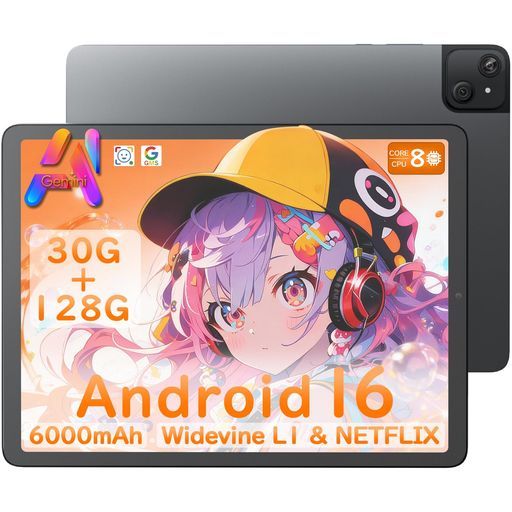 Android16 タブレット 30GB(6GB+24GB) RAM 128GB ROM 1280*1752 11.6型高精細マット画面 8コアCPU