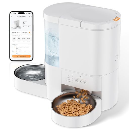 DUDUPET 自動給餌器 猫【2026新モデル】 2 in1 給餌器&給水器 5G WiFi アプリ制御 4L給餌&3L給水 2WAY給電 音声録音