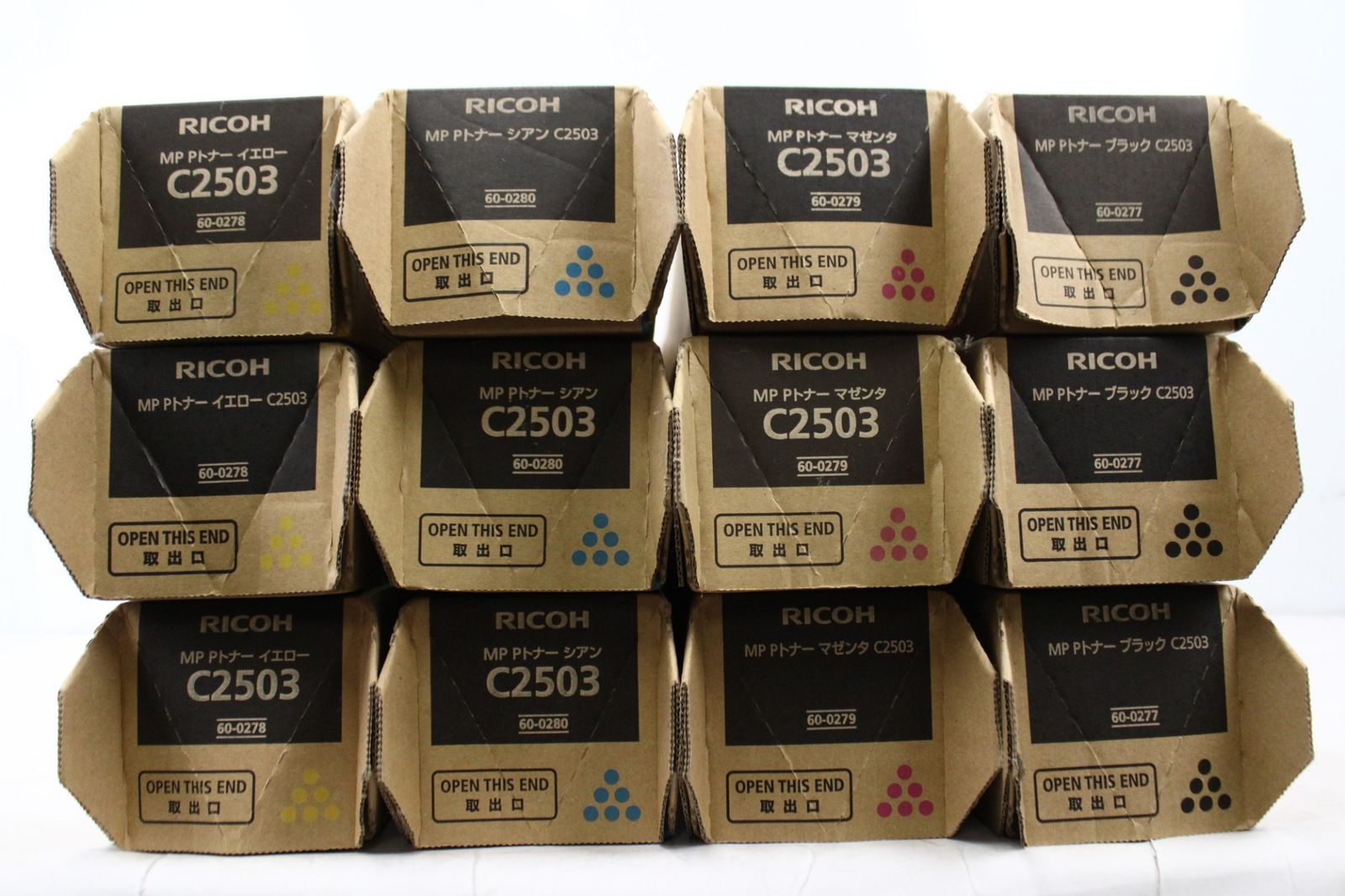 未使用 RICOH 純正 トナー C2503 4色12本（シアン・マゼンタ・イエロー・ブラック×各3） リコー IT4UG2VUZ2JM-D-L15-byebye 26,980円
