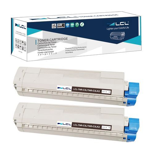LCL OKI用 TNR-C3L TNR-C3LK2 再生トナーカートリッジ (2パック ブラック) 対応機種:OKI C811dn/C811dn-T