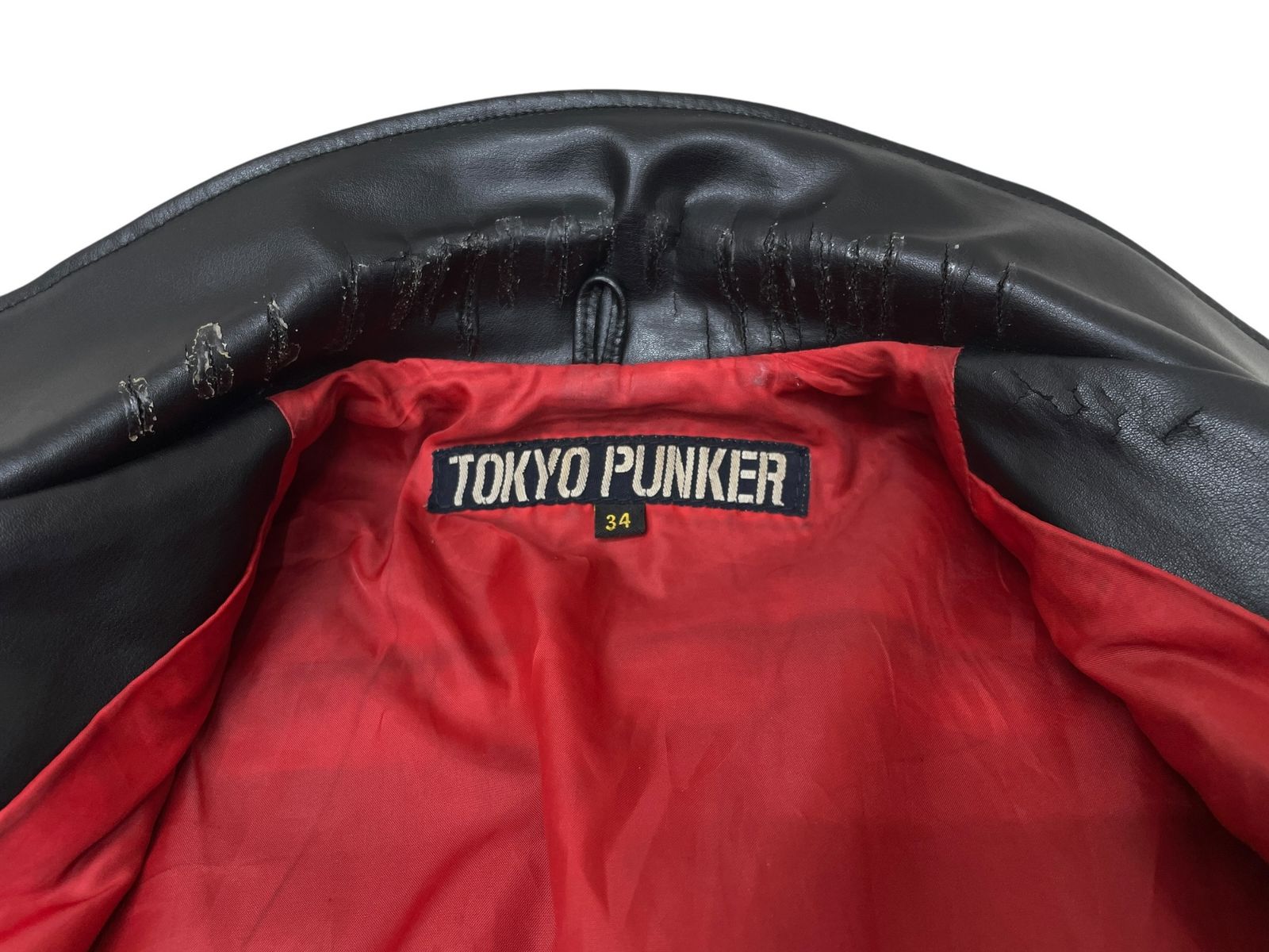 TOKYO PUNKER/ダブルライダースジャケット/BLK/34 TOKYO PUNKER ダブルライダースジャケット レザー 34 ブラック メンズ